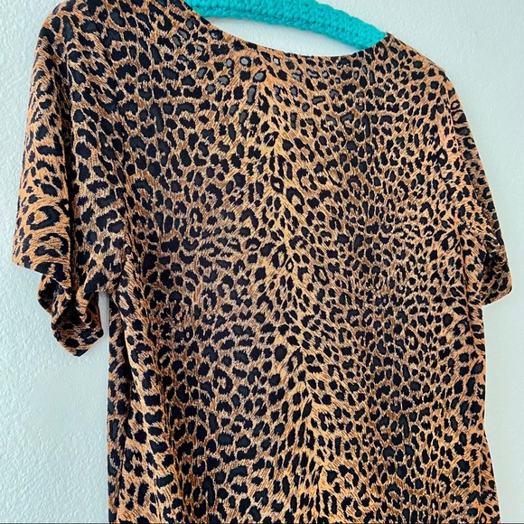 Vintage Leopard Print Semi Sheer Shirt - Picture 7 of 7
